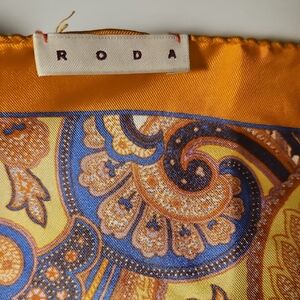 Roda Vibrant Yellow and Blue Silk Scarf